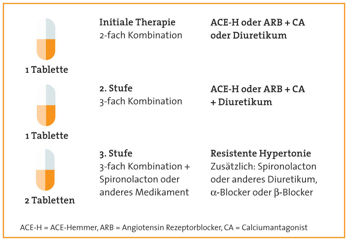Eine Kombination aus einem Inhibitor des Renin-Angiotensin-Systems mit einem Calciumkanalblocker oder Diuretikum ist zu bevorzugen. / Foto: PTA-Forum/Carolin Karches