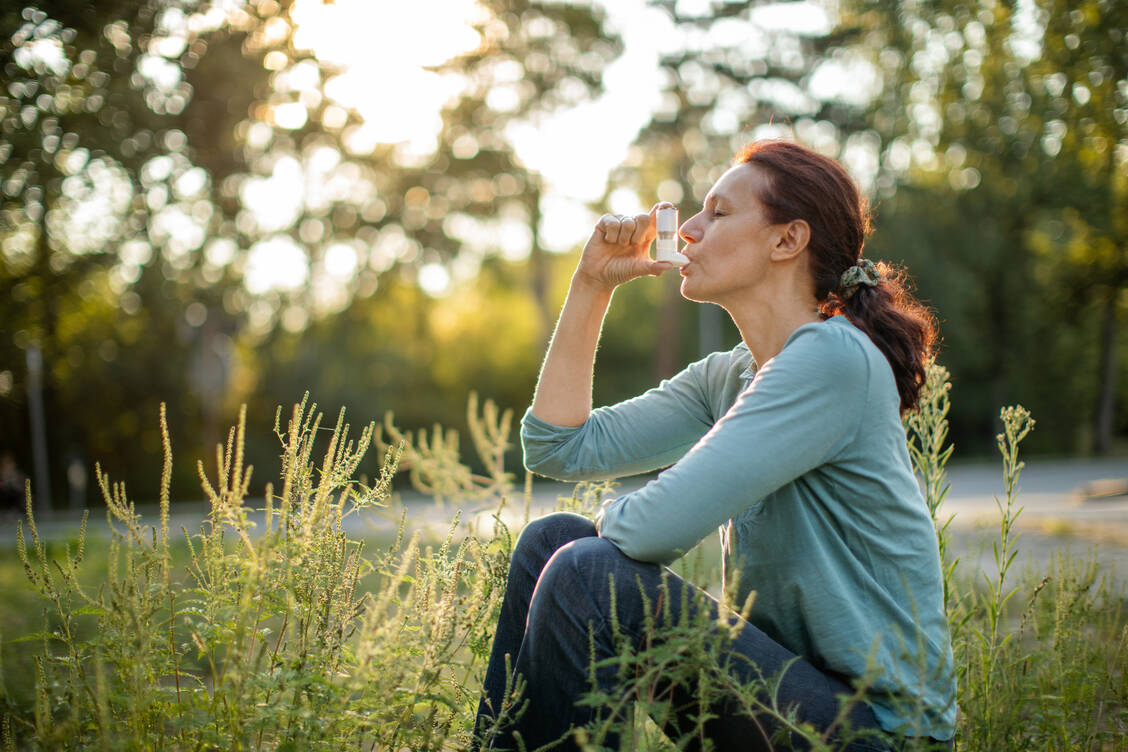 Leidenszeit im Frühling: Bei Asthma-Patienten können Allergene wie etwa Pollen die Entzündung in den Atemwegen auslösen oder verstärken.  / © Getty Images/miljko