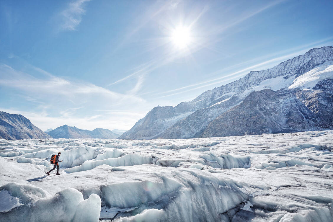 Eis soweit das Auge reicht – doch die Gletscher schwinden täglich mehr und mit ihnen ein einzigartiges Mikrobiom. / © Getty Images/	James O'Neil