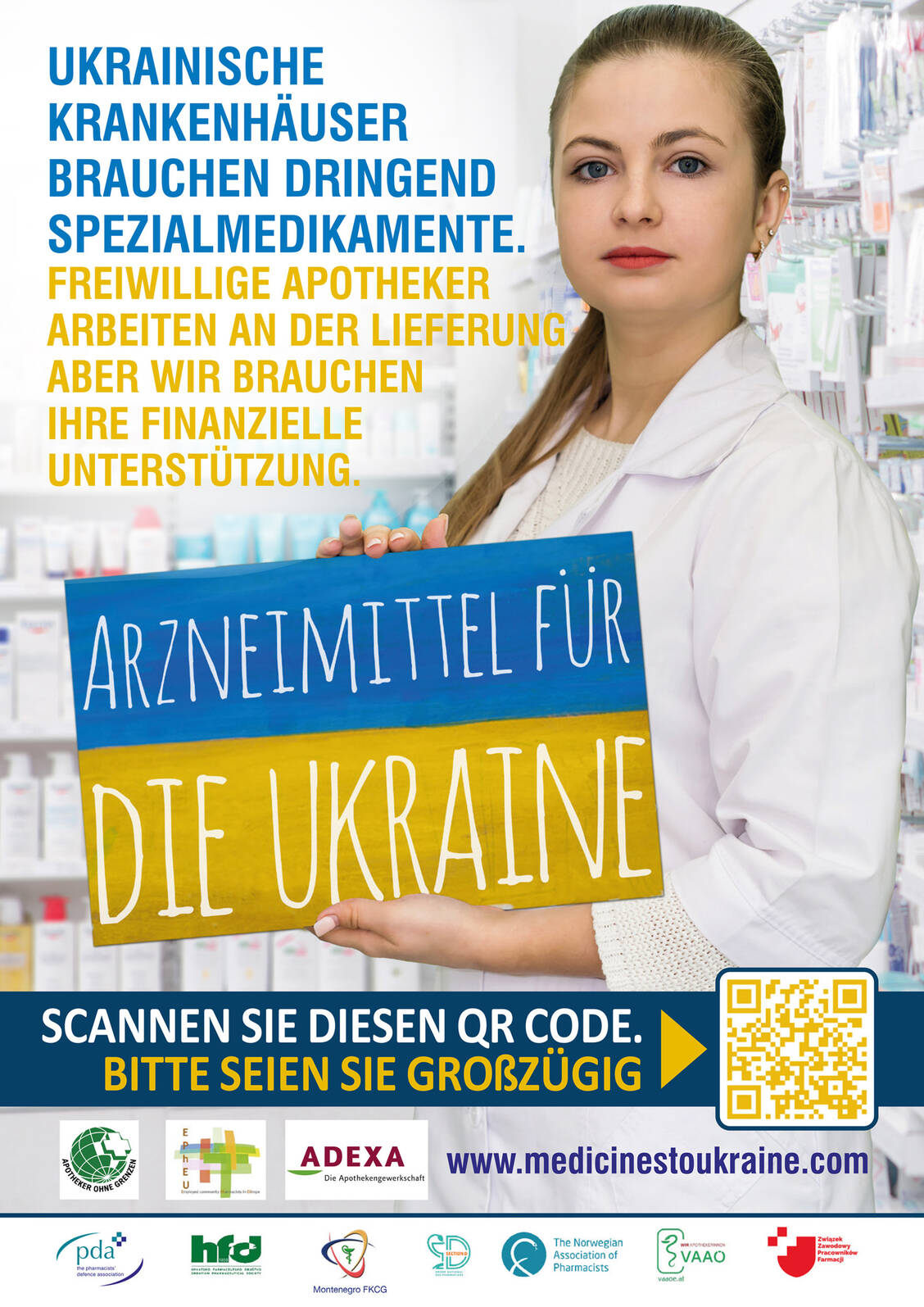 Mit Plakaten können Apotheken auf die Spendenaktion aufmerksam machen.  / Foto: Adexa