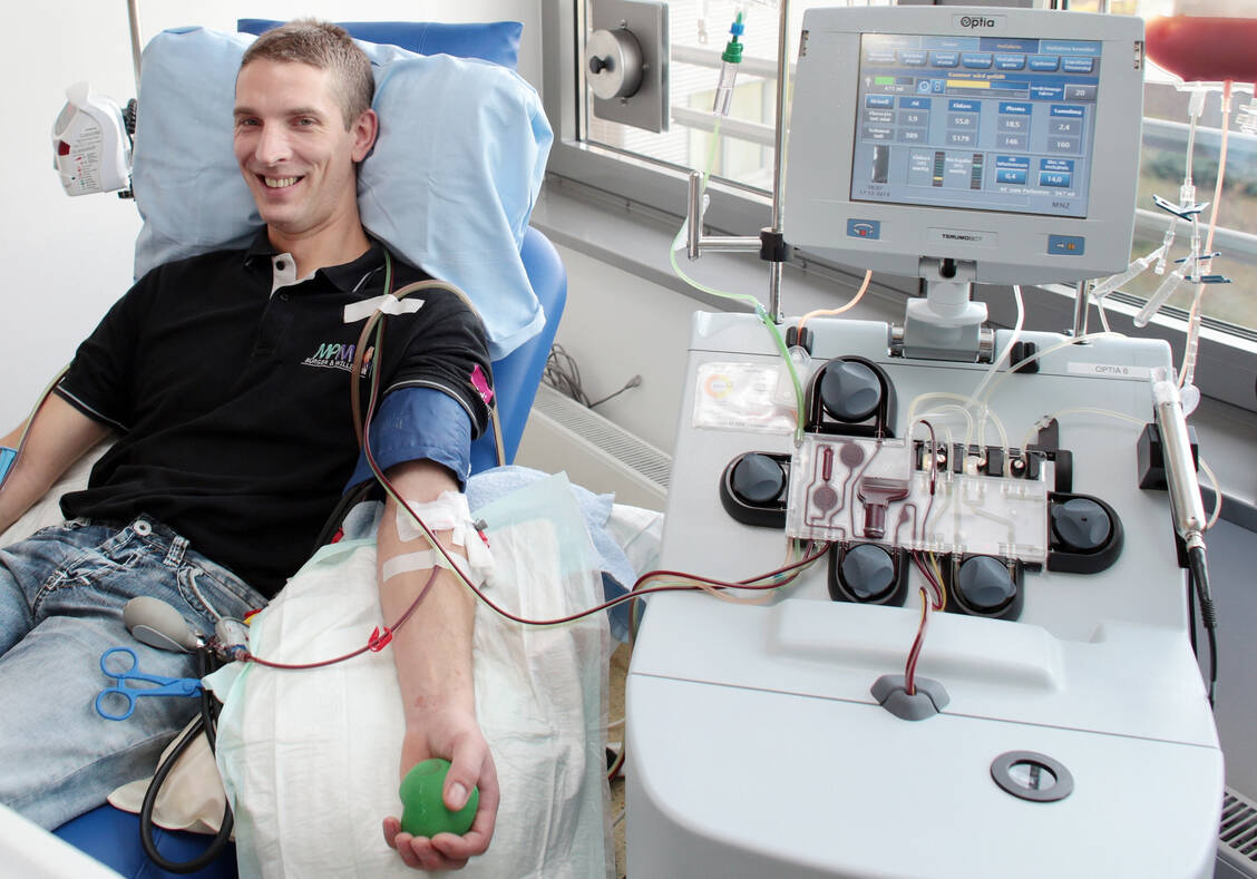 Stammzellenspender in der Mediapark-Klinik in Köln. / Foto: Thilo Schmülgen /DKMS
