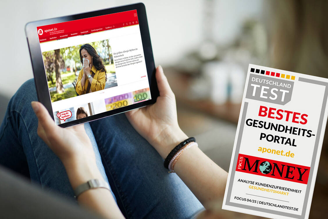 Zum zweiten Mal in Folge belegt das Service-Angebot aponet.de den ersten Platz beim Gesundheitsportale-Ranking der Zeitschrift  Focus Money. / © Getty Images/Thomas Tolstrup/PZ