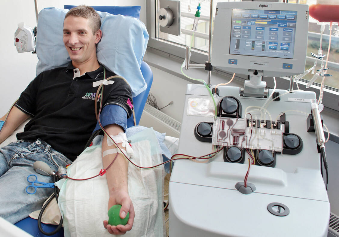 Die Entnahme von Stammzellen aus dem peripheren Blut wird heute vorwiegend angewendet.  / Foto: Thilo Schmülgen /DKMS