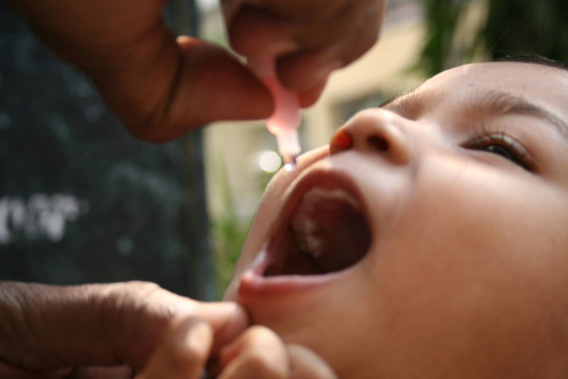 Die Immunisierung mit dem Lebendimpfstoff schützt zuverlässig vor einer Poliovirus-Infektion. Bei unzureichender Durchimpfungsrate können die Impfviren jedoch zum Problem werden. / Foto: Getty Images/Ramesh Lalwani
