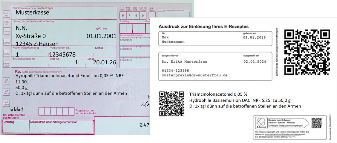 Im aktuellen Ringversuch wird die Herstellung einer hydrophilen Emulsion mit Triamcinolon­acetonid 0,05 % verlangt. Die Originalverordnung kann freilich abweichen. / © Quelle: Dr. Julia Potschadel