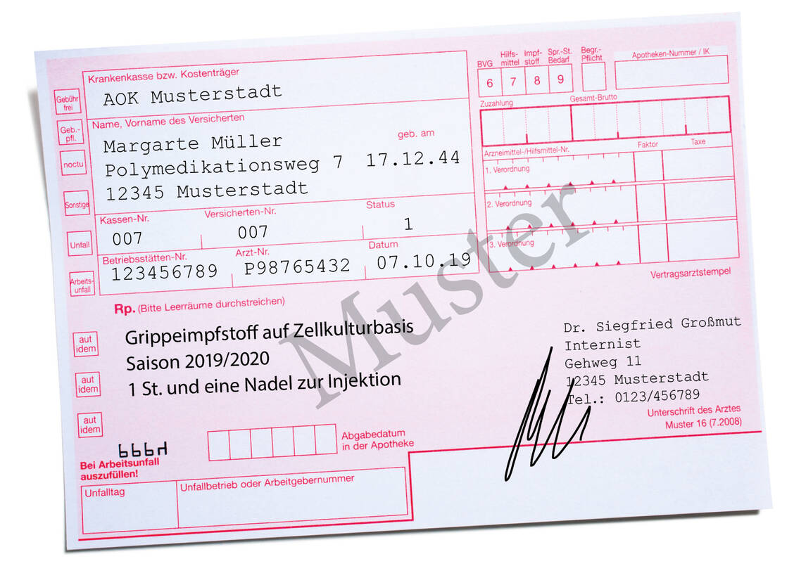 Vorlagedatum in der Apotheke: 07.10.2019 / Foto: PTA Forum
