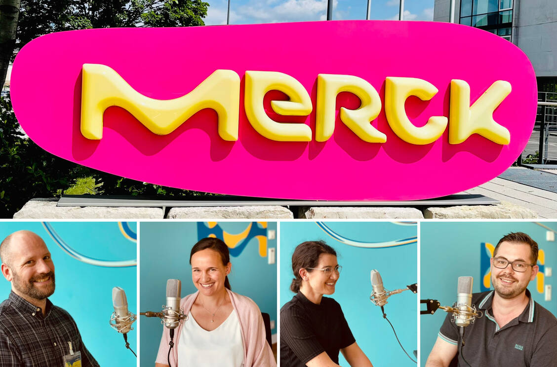 Das Podcast-Team der Berufsfachschule für PTA an der BS06, Hamburg bei Merck in Darmstadt. / Foto: Berufsfachschule für PTA an der BS06, Hamburg