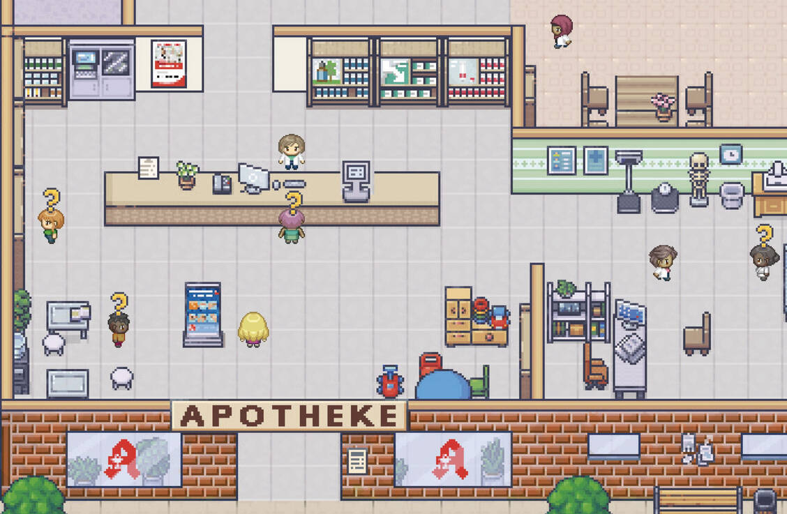 Das neue Online-Spiel soll den Arbeitsalltag in einer öffentlichen Apotheke interaktiv erlebbar machen. / Foto: Screenshot/AKWL
