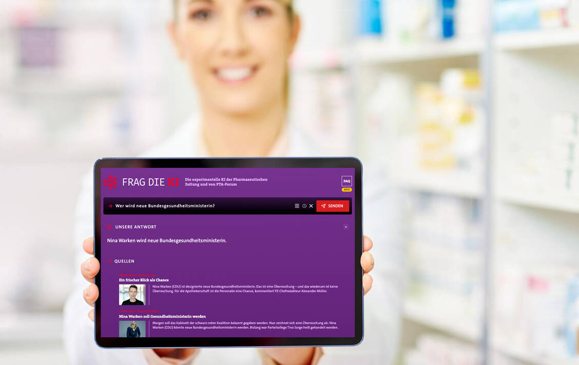 Die PZ und PTA-Forum erweitern ihr Angebot mit einem KI-Tool. / © Getty Images/Neustockimages