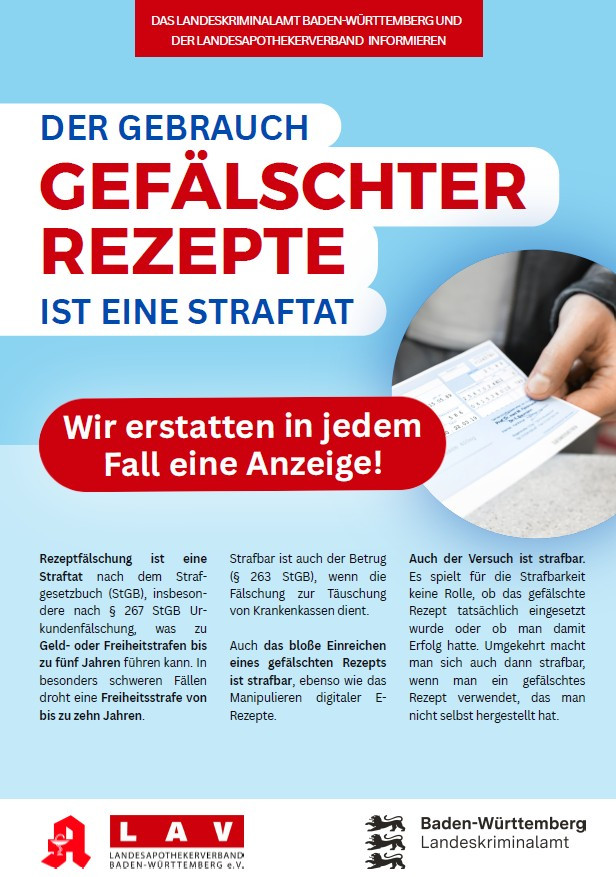 Diese Plakate werden in Apotheken in Baden-Württemberg verteilt. / © LAV Baden-Württemberg